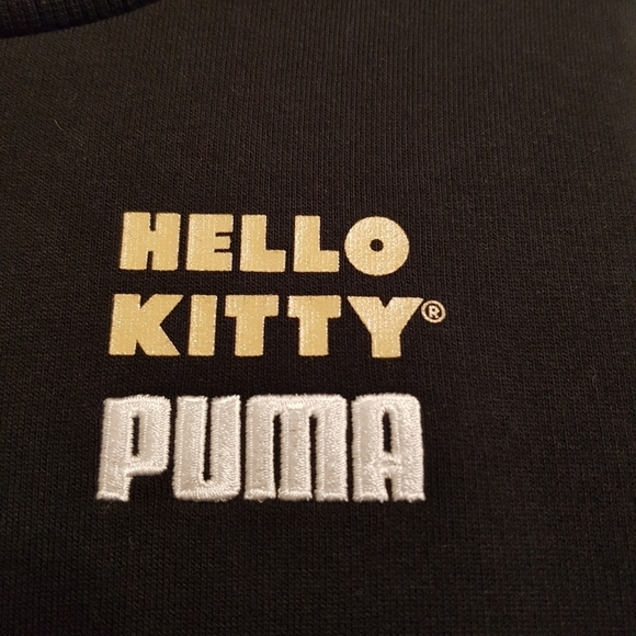 Puma Hello Kitty girls size 7/8 or XS years black long sleeve sweatshirt VGUC - Picture 3 of 6